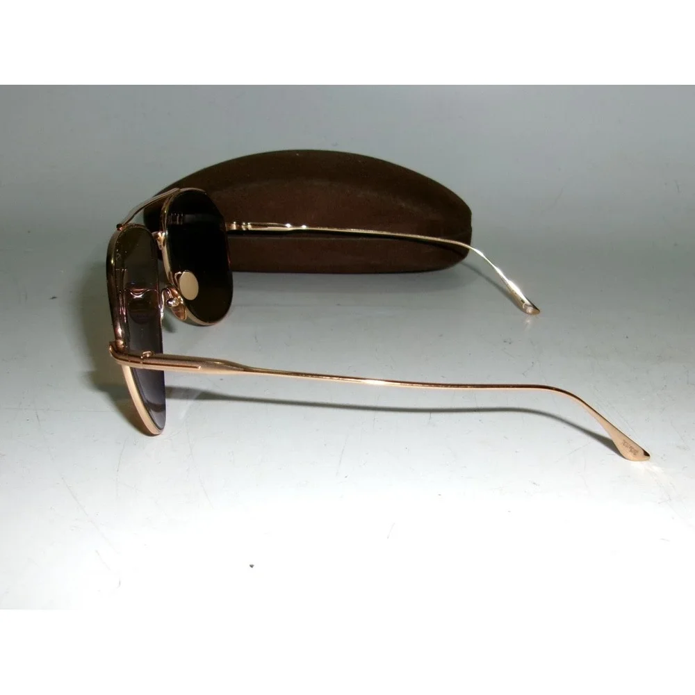 Tom Ford CYRUS TF747 Titanium Sunglasses 30E 62mm Gold Brown Japan – Mens Large
